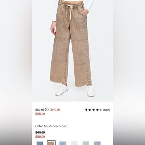 GAP Wide Leg Pants in Mushroom Brown